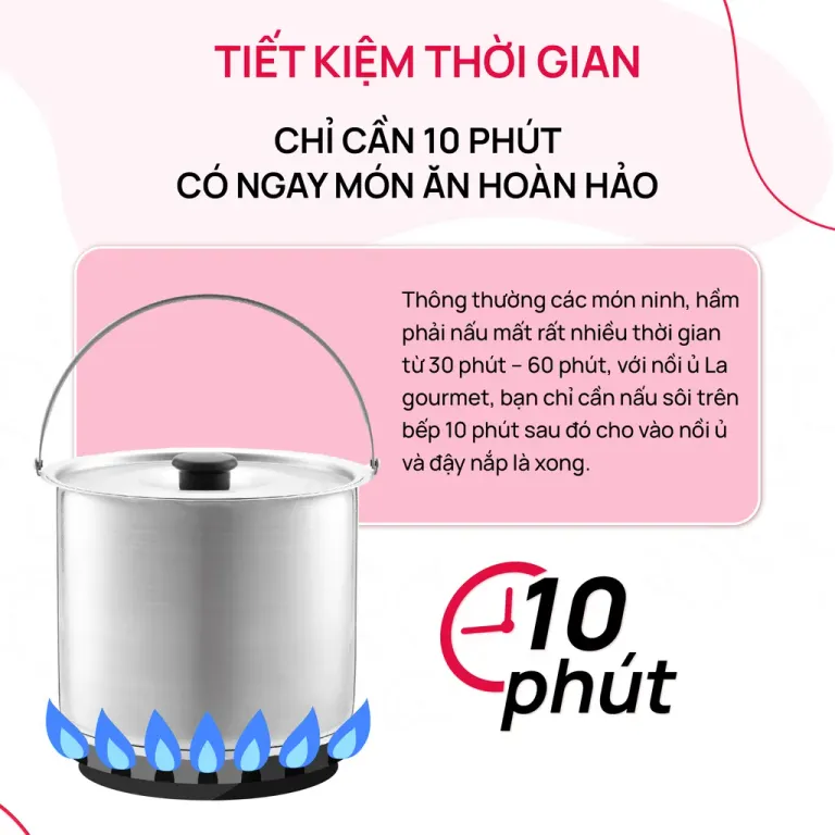 Nồi Ủ Giữ Nhiệt Nấu Chậm Làm Mềm Thức Ăn La Gourmet 2.5L Đa Năng