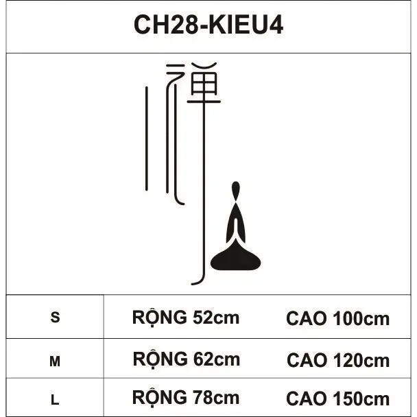 Tranh Dán Tường Mica 3D Khổ Lớn Thiền Thư Pháp M Quốc