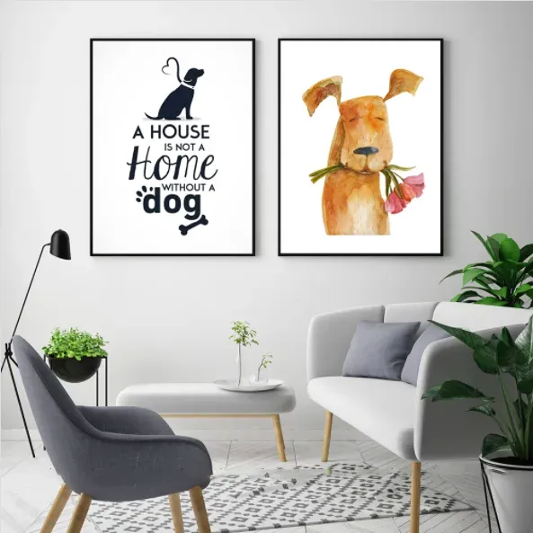 Tranh Canvas: A HOUSE IS NOT A HOME WITHOUT A DOG