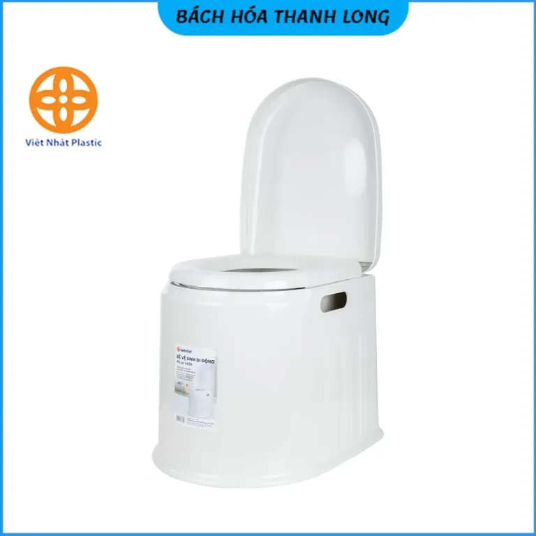 Bô Vệ Sinh Di Động Nhựa Cao Cấp Việt Nhật, Bệ Toilet Cho Người Già, Bà Bầu, Bệnh Nhân, Có Chân Đế Cao Su Chống Chơn Trượt