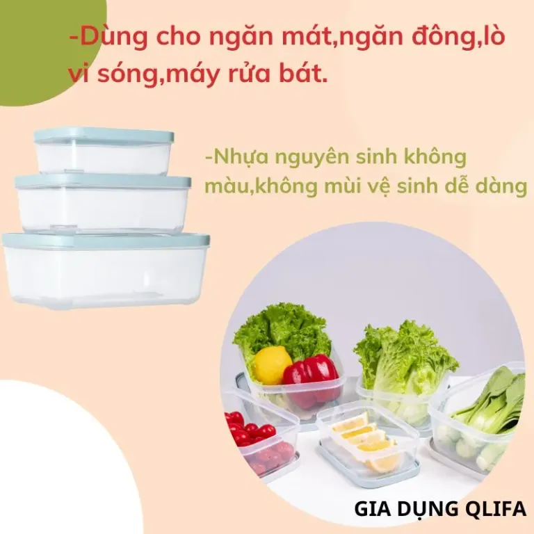 Hộp Đựng Thực Phẩm Nhựa Nguyên Sinh Không Mùi, Không Màu, Không Chứa BPA Hokori Việt Nhật