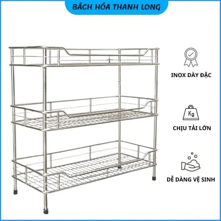 Kệ Inox Úp Chén Bát Dày, Xịn 3 Tầng