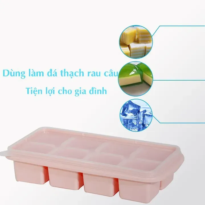 Khay Làm Đá Nhựa Dẻo 8 Viên Việt Nhật