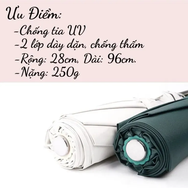 Ô Che Mưa Nắng 8 Nan Gấp Gọn Chống UV Cao Cấp