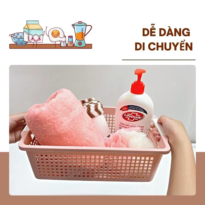 Rổ Chữ Nhật Đựng Đồ Đa Năng Việt Nhật Có Quai