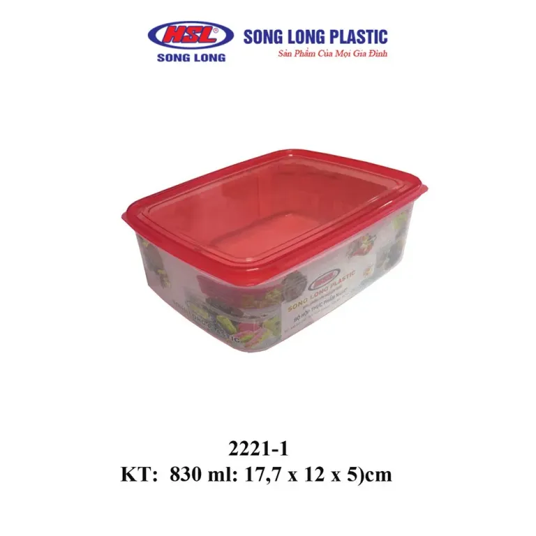 Bộ 3 Hộp Bảo Quản Thực Phẩm Nhựa 850ml-1300ml-2000ml Song Long Plastics Hình Bầu Dục
