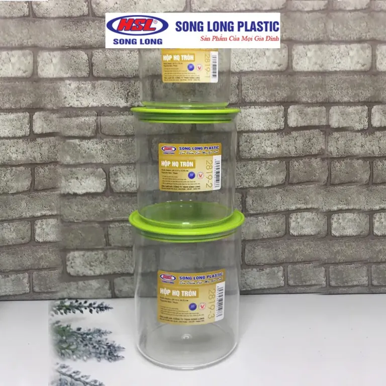 Bộ 3 Hộp Bảo Quản Thực Phẩm Nhựa Có Nắp Song Long Plastic 2819 Cao Cấp
