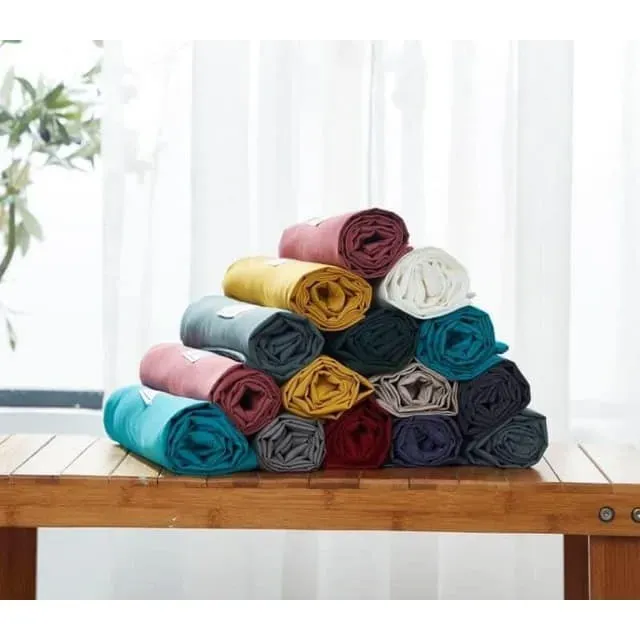 Bộ Drap Giường Và Vỏ Gối Cotton Tici Cao Cấp - Đủ Màu - Gra gối Hàn Quốc - Grap Lẻ + 2 Vỏ Gối