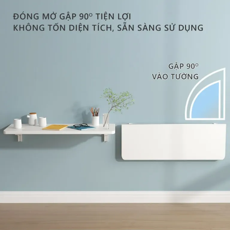 Bàn Làm Việc Treo Tường Điều Chỉnh Chiều Cao Tùy Mong Muốn