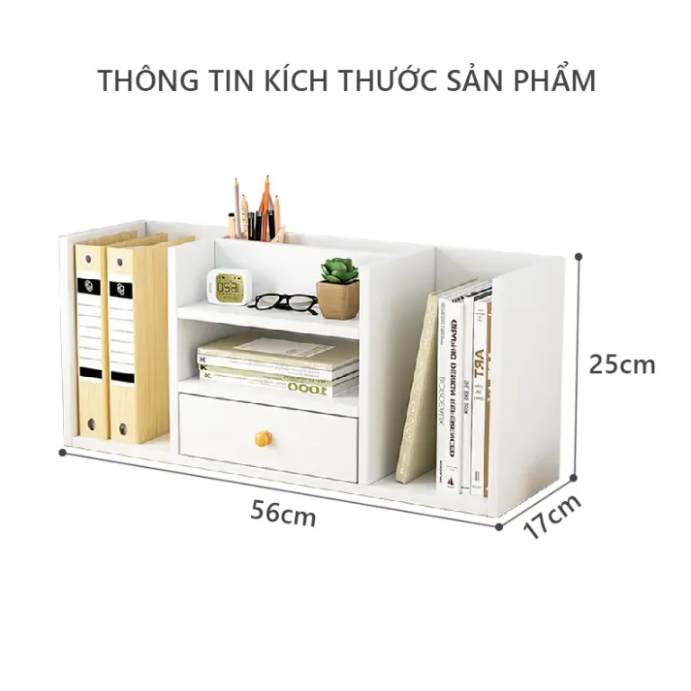 Kệ Sách Gỗ Để Bàn Ngăn Lật Có 2 Màu