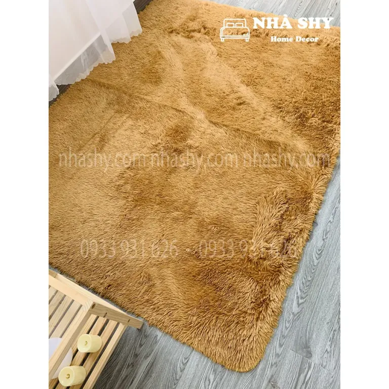 Thảm Lông Trải Sàn Màu Vàng Bò - Size 2mx1m6