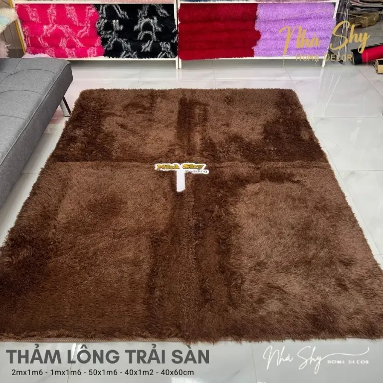 Thảm Lông Trải Sàn Trang Trí Nhà Cửa - Phòng Khách - Phòng Ngủ Size 2mx1m6