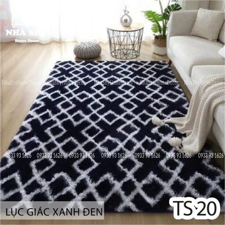 Thảm Lông Trải Sàn Trang Trí Nhà Cửa - Phòng Khách - Phòng Ngủ Size 2mx1m6