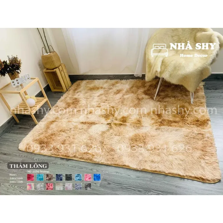 Thảm Lông Trải Sàn Trang Trí Nhà Cửa - Phòng Khách - Phòng Ngủ Size 2mx1m6