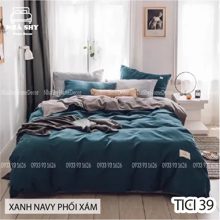 Trọn Bộ Chăn Ga Gối Cotton Tici - Set Vỏ Chăn - Màu Trơn - Phong Cách Hàn Quốc