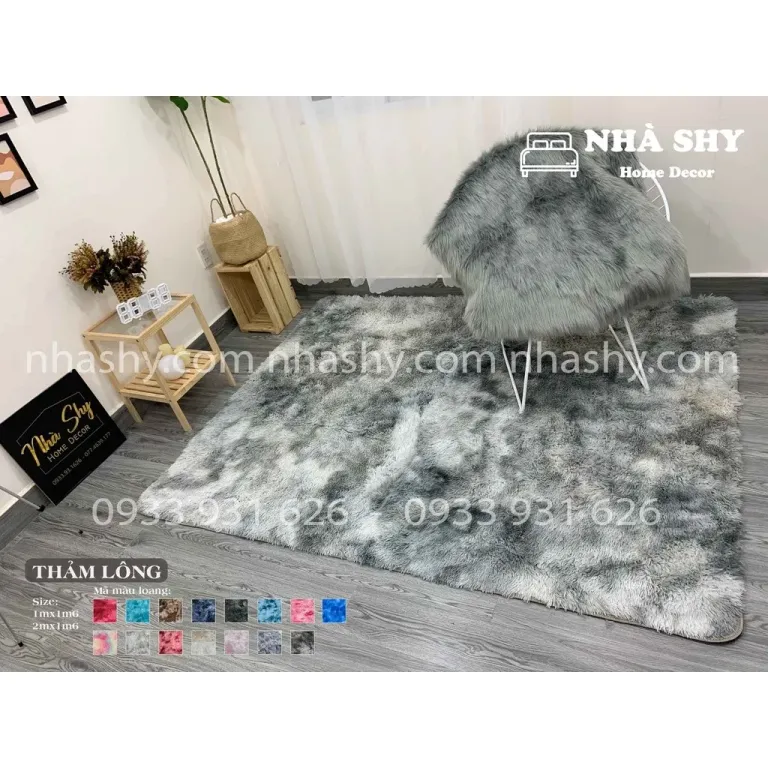 Thảm Lông Trải Sàn Trang Trí Nhà Cửa - Phòng Khách - Phòng Ngủ Size 2mx1m6