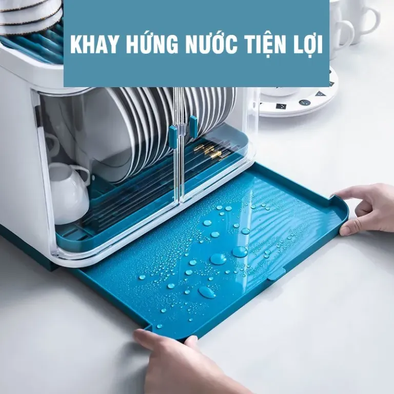 Kệ Úp Bát Chén Nhựa Có Nắp Đậy Có Giá Để Bát Đĩa VKIT