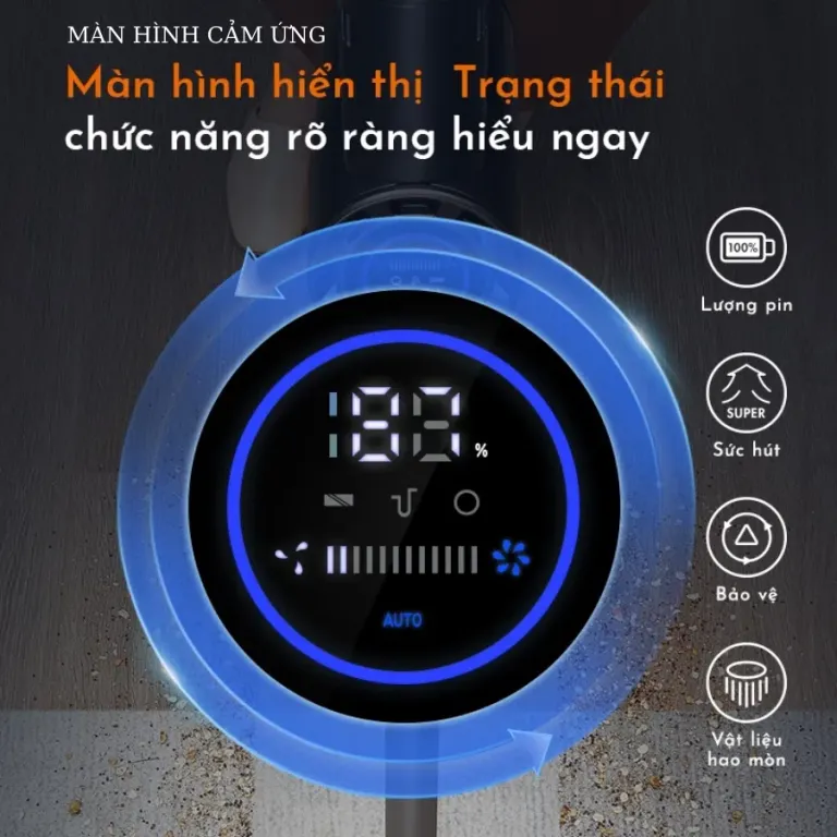 Máy Hút Bụi Cầm Tay Không Dây Cảm Ứng Được Cao Cấp Lực Hút Mạnh Robot VKIT S5 PRO