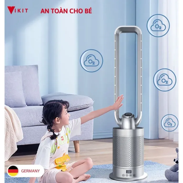 Quạt Không Cánh Lọc Không Khí 2 Trong 1 Vừa Tạo Gió Vừa Lọc Không Khí VIKIT SKY PLUS