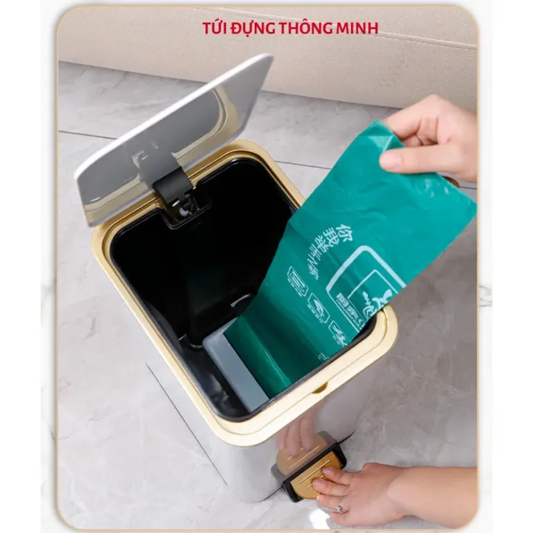 Thùng Rác Inox Đạp Chân Cao Cấp Nắp Đóng Chậm 6L - 30L