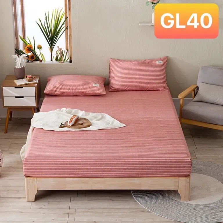 Bộ Ga Giường, Ga Gối Chất Liệu Cotton Tici Emmibedding, Các Mẫu Kẻ Hiện Đại Đủ Size