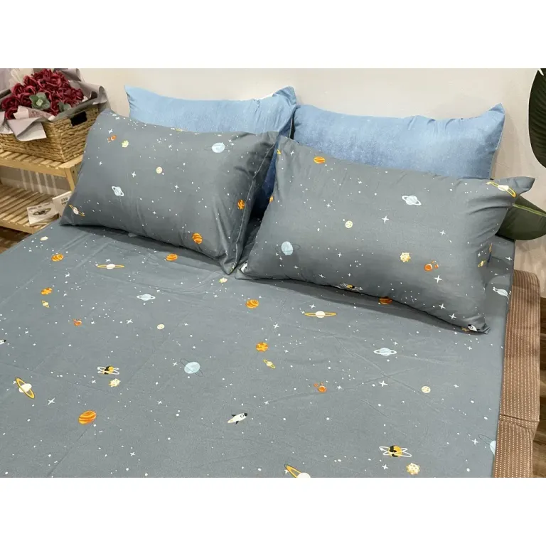 Bộ Ga Gối Cotton Poly Emmibedding Store Mẫu Hành Tinh