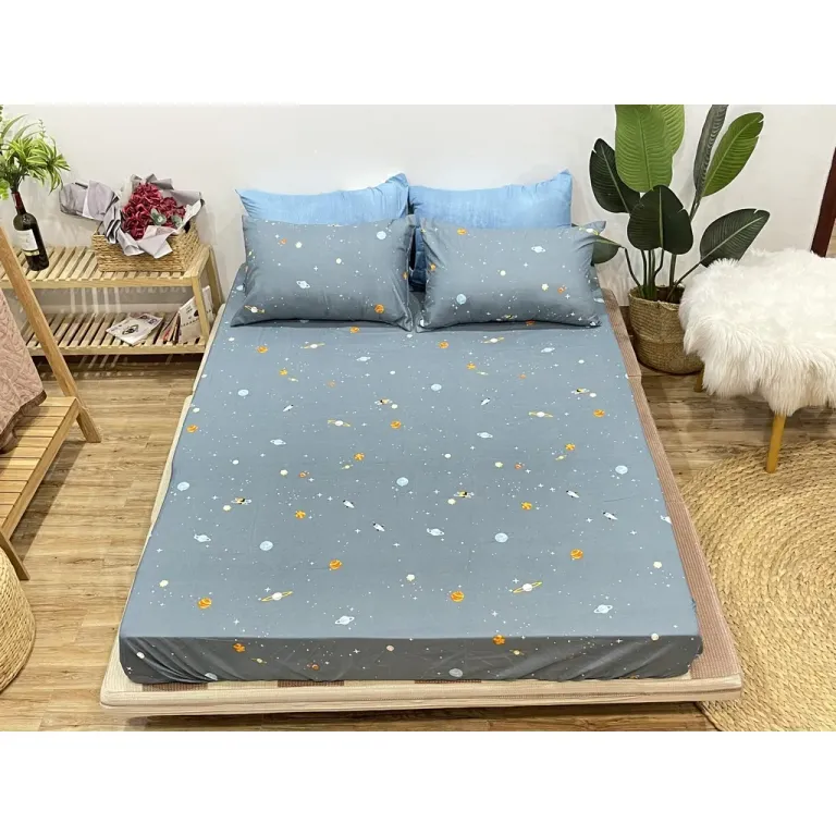 Bộ Ga Gối Cotton Poly Emmibedding Store Mẫu Hành Tinh