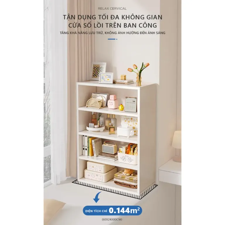 Kệ Sách Đa Năng Nhiều Tầng Chất Liệu Gỗ MDF Màu Full Trắng GA30