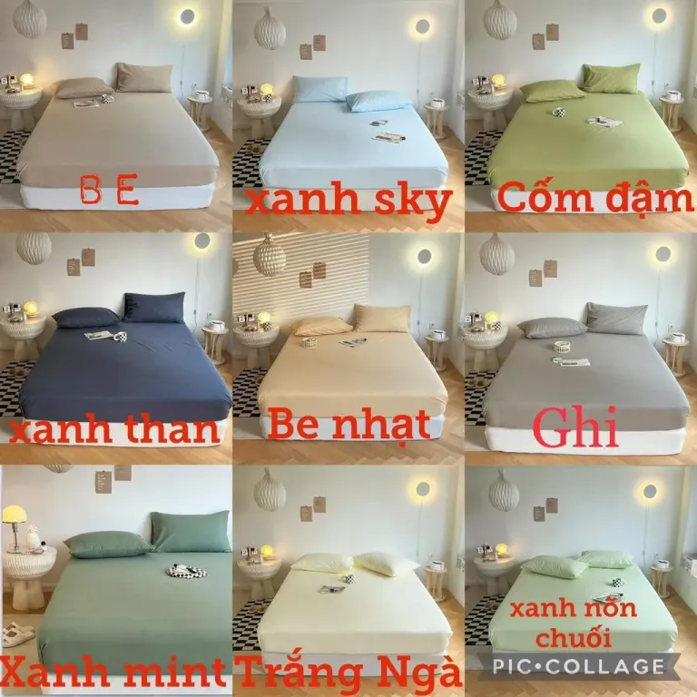 Bộ Ga Giường, Ga Gối Chất Liệu Cotton TC Dùng Cho Homestay, Nhà Nghỉ Và Decor Phòng Ngủ Emmibedding