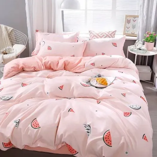 Bộ Chăn Ga, Coton Poly Emmibedding Họa Tiết Tổng Hợp Xinh Xắn Chăn Ga Hàn Quốc Đủ Size Miễn Phí Bo Chun