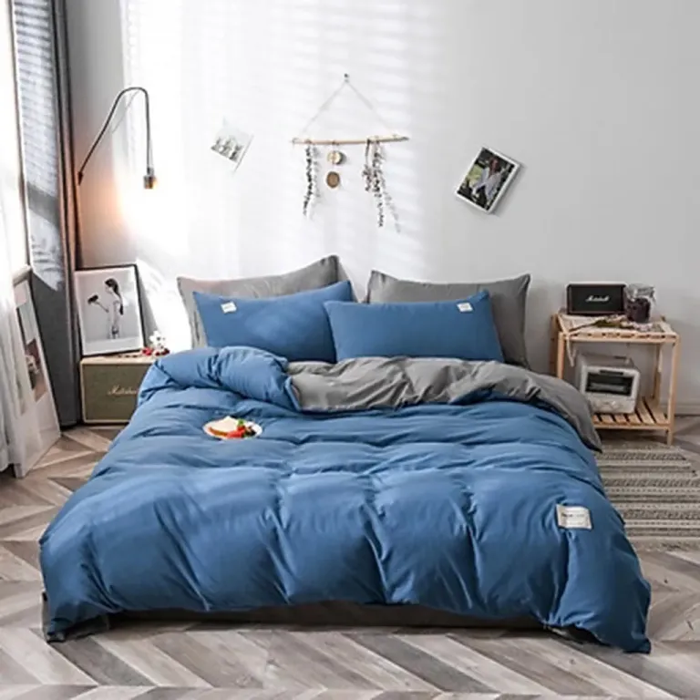 Bộ Chăn Ga Gối Cotton Tici Xanh Da Trời Emmibedding Store