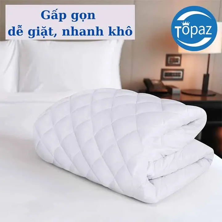 Ga Chống Thấm COTTON Chính Hãng TOPAZ - Nệm 3 Lớp Chống Thấm Tuyệt Đối Mềm Mại Êm Ái Không Nóng Bí, Không Sột Soạt