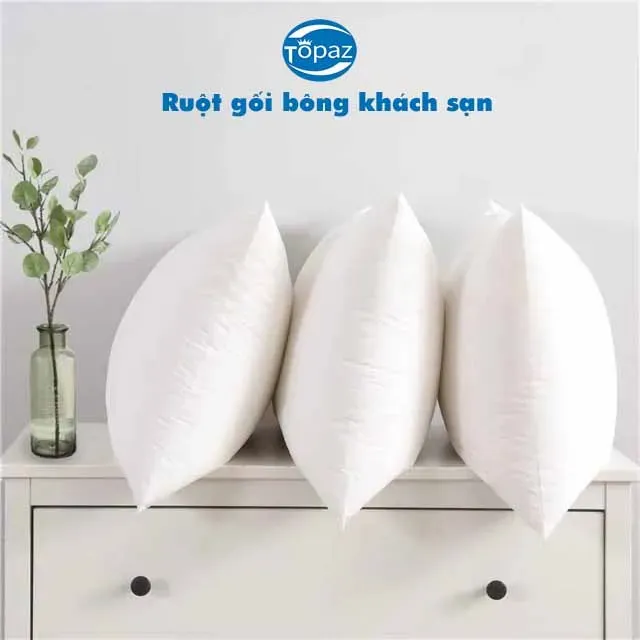 Ruột Gối Nằm TOPAZ Chất Liệu Bông Gòn Êm Ái Vải T250 Kích Cỡ 50Cm x 70Cm - Gối Ngủ Chuyên Dùng Cho Các Khách Sạn 5*