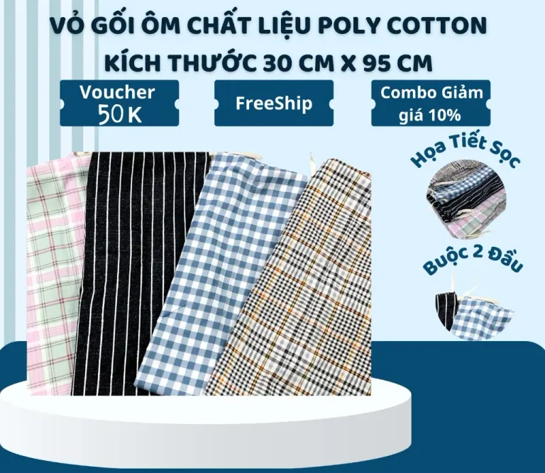 Vỏ Gối Ôm Chính Hãng TOPAZ Cao Cấp Chất Liệu Poly Cotton Kích Thước 30 cm x 95 cm Dày Dặn Mềm Mại Giao Mẫu Ngẫu Nhiên