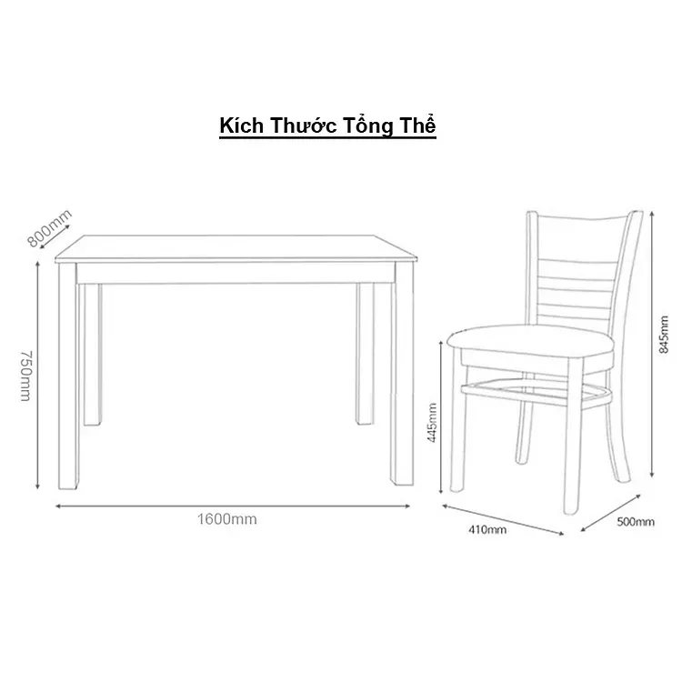 Bộ Bàn Ăn 6 Ghế Phong Cách Hàn Quốc - Perfect B105