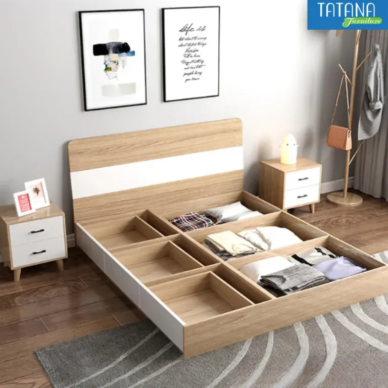 [FREESHIP HCM] Giường Gỗ MDF Kiểu Nhật Ngăn Kéo Tatana MDF032 - Có Thiết Kế Theo Yêu Cầu Khách Hàng