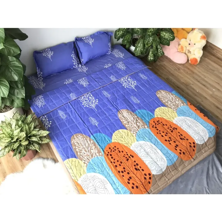 Bộ Ga Gối Cotton Mẫu Cây Emmibedding Set 3 Món 1 Ga Và 2 Vỏ Gối Nằm