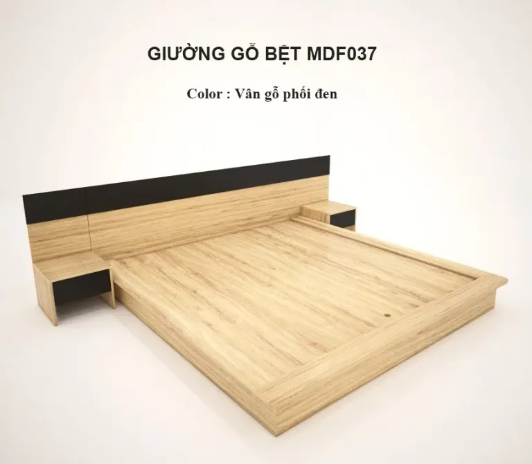 [FREESHIP HCM] Giường Bệt Gỗ MDF Kèm Tab Đầu Giường Tatana MDF037 - Có Thiết Kế Theo Yêu Cầu