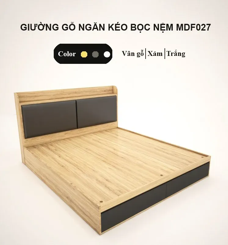 [FREESHIP HCM] Giường Gỗ MDF Ngăn Kéo Bọc Nệm Tatana MDF027 - Có Thiết Kế Theo Yêu Cầu Khách Hàng