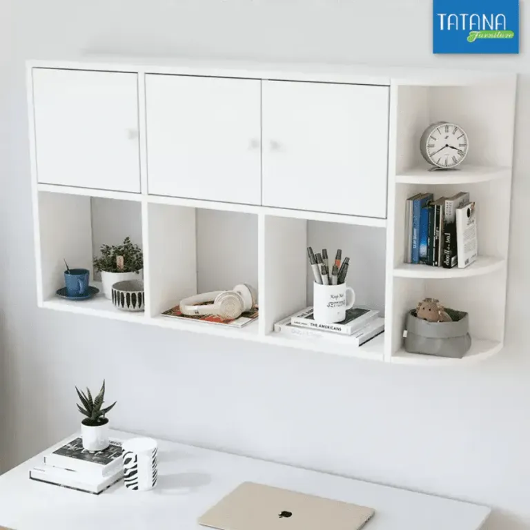 [FREESHIP HCM] Kệ Sách Treo Tường Gỗ MDF Tatana KS002 - Có Thiết Kế Theo Yêu Cầu Khách Hàng