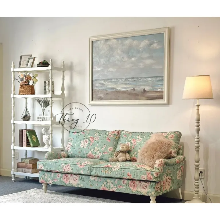 Sofa Tay Lượn Vintage Lưng Kép Dài 1m8