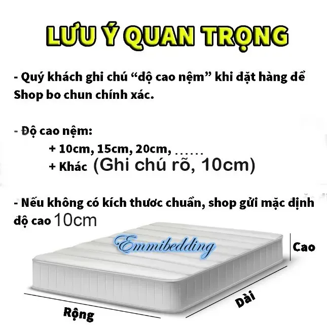 Chăn Ga Gối Cotton Tici Emmi Bedding Drap Giường Đủ Size Nệm 1m, 1m2, 1m4, 1m6, 1m8, 2m2 Không Kèm Ruột