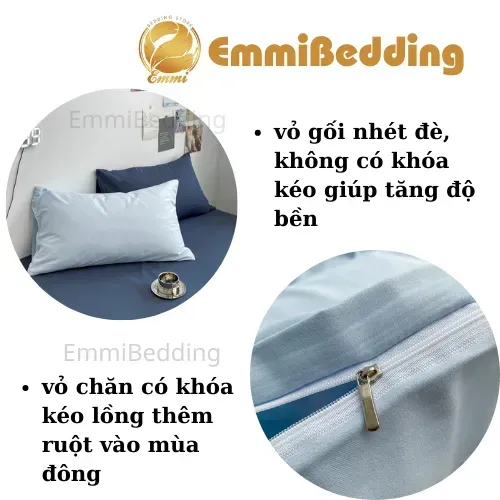 Chăn Ga Gối Cotton Tici Emmi Bedding Drap Giường Đủ Size Nệm 1m, 1m2, 1m4, 1m6, 1m8, 2m2 Không Kèm Ruột