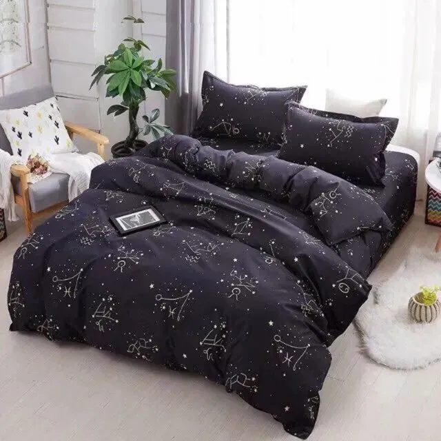 Chăn Ga Gối Emmibedding Chất Liệu Cotton Poly Họa Tiết Cung Hoàng Đạo Đáng Yêu Đủ Size Miễn Phí Bo Chun