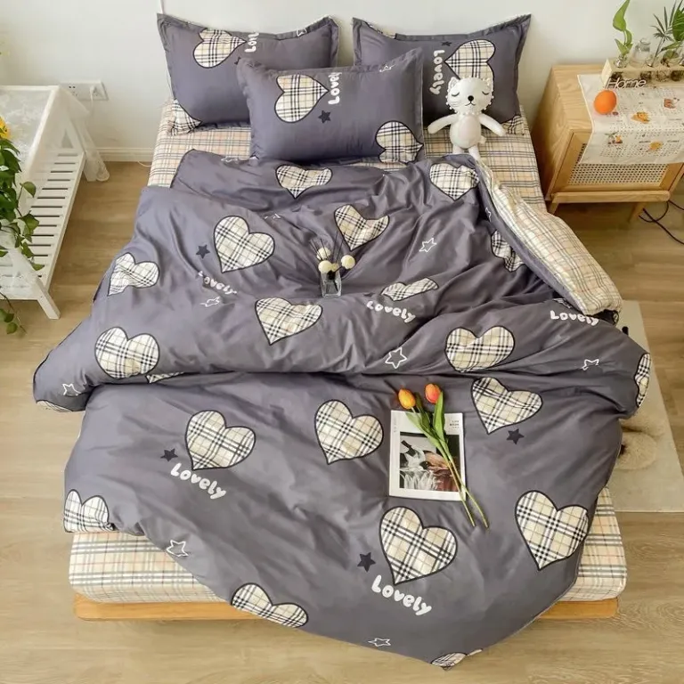 Chăn Ga Gối Emmibedding Chất Liệu Cotton Poly Họa Tiết Xinh Xắn Đáng Yêu Đủ Size Miễn Phí Bo Chun