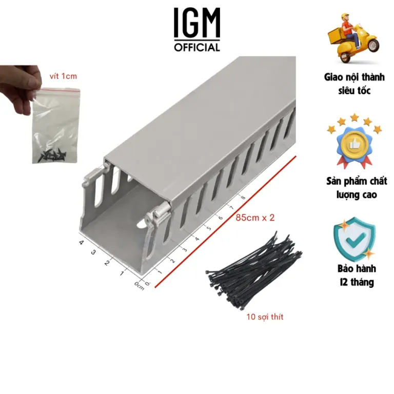 Combo Gọn Gàng IGM Giá Đi Dây Điện Và Máng Đi Dây Điện Giúp Cho Góc Làm Việc, Gầm Bàn Gọn Gàng Hơn Bao Giờ Hết