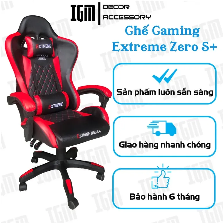 Ghế Gaming Extreme Zero S+ Có Gác Chân, Nhiều Màu Sắc, Đệm Ngồi Nâng Hạ + Ngả Lưng Bản Cao Cấp