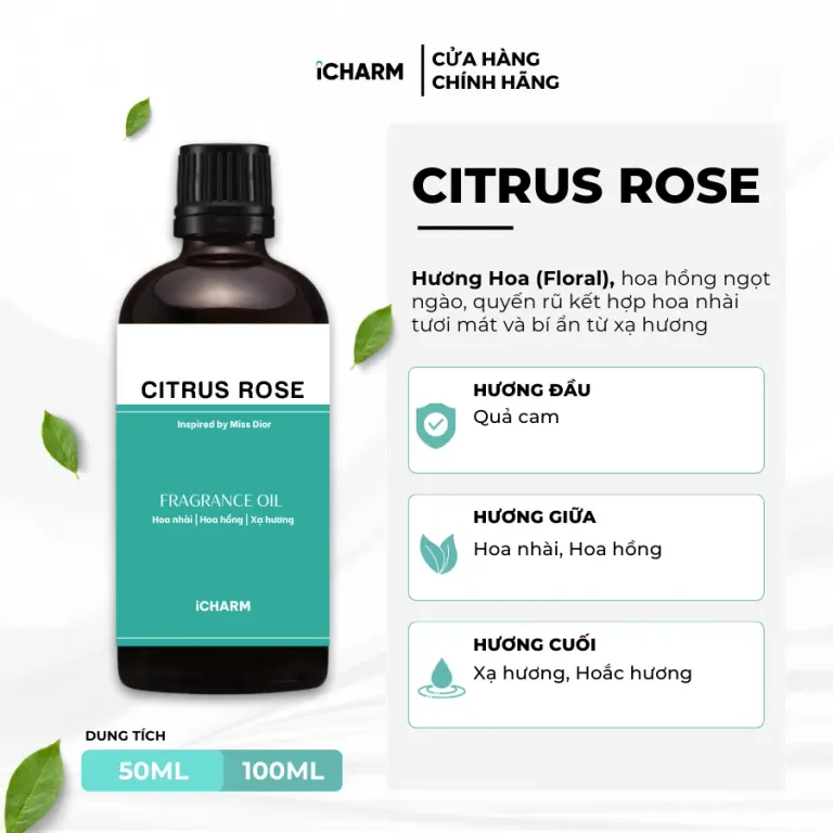 Tinh Dầu Nước Hoa Citrus Rose (Inspired By Miss Dior) - iCHARM