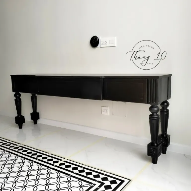 Tủ Tivi - Kệ Tủ Console Gỗ Chân Tiện Phong Cách Đông Dương Indochine