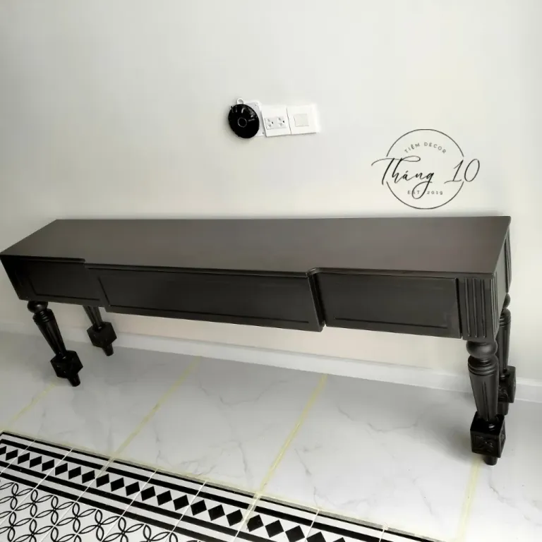 Tủ Tivi - Kệ Tủ Console Gỗ Chân Tiện Phong Cách Đông Dương Indochine